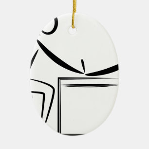 Manicurestick figurteckning julgransprydnad keramik