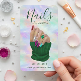 Manicurist Artist Chic Nail Studio Stylish Opal Visitkort