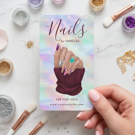Manicurist Artist Nail Art Studio Stylish Opal Visitkort