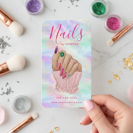 Manicurist Artist Stylish Nail Salon Chic Opal Visitkort
