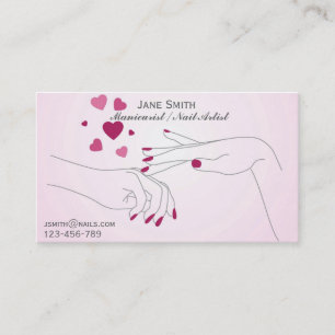 Manicurist nagelkonstnär, nagelteknikerfrilans visitkort