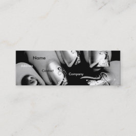 Manicuristnaglar i svart & vit mig mini visitkort