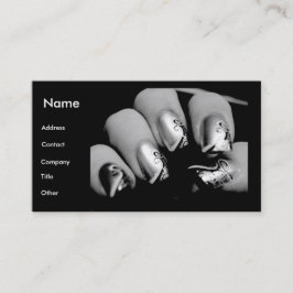 Manicuristnaglar i svart & vit visitkort