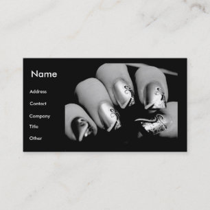 Manicuristnaglar i svart & vit visitkort