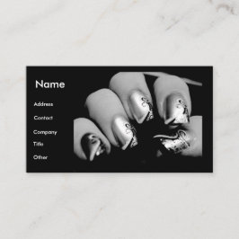 Manicuristnaglar i svart & vit visitkort