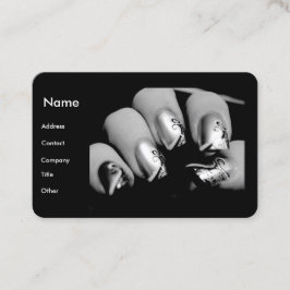 Manicuristnaglar i svart & vit visitkort