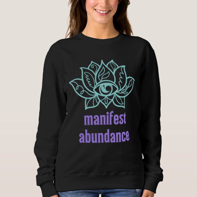 Manifest Abundance New Age Spiritual Purple and Te T Shirt (Framsida)