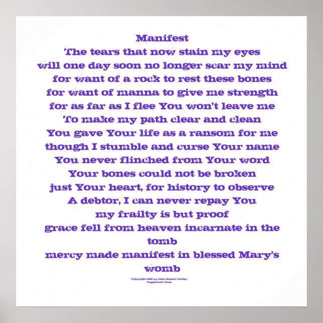 Manifest (bön) poster (Framsidan)