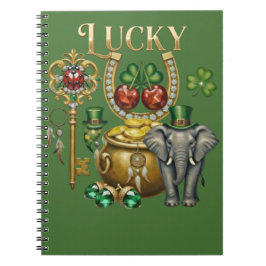 Manifest your dreams Golden lucky charm art Anteckningsbok