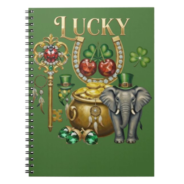 Manifest your dreams Golden lucky charm art Anteckningsbok (Framsidan)