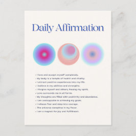 manifestation av dagliga bekräftelser vykort