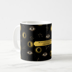 Manifestation Celestial Sol & Måne Zodiac Öga Kaffemugg