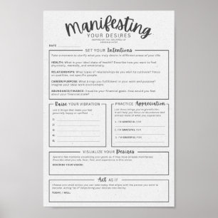 Manifestationskalkylblad - Intentions Visualizatio Poster