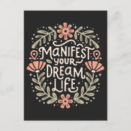 Manifestera din drömlivbekräftelse vykort