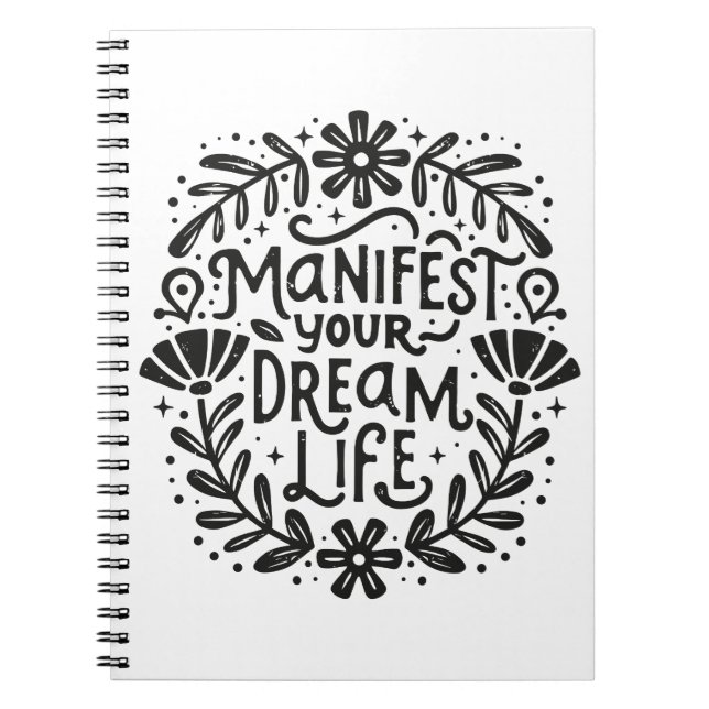 Manifestera din drömlivs bekräftelse anteckningsbok (Framsidan)