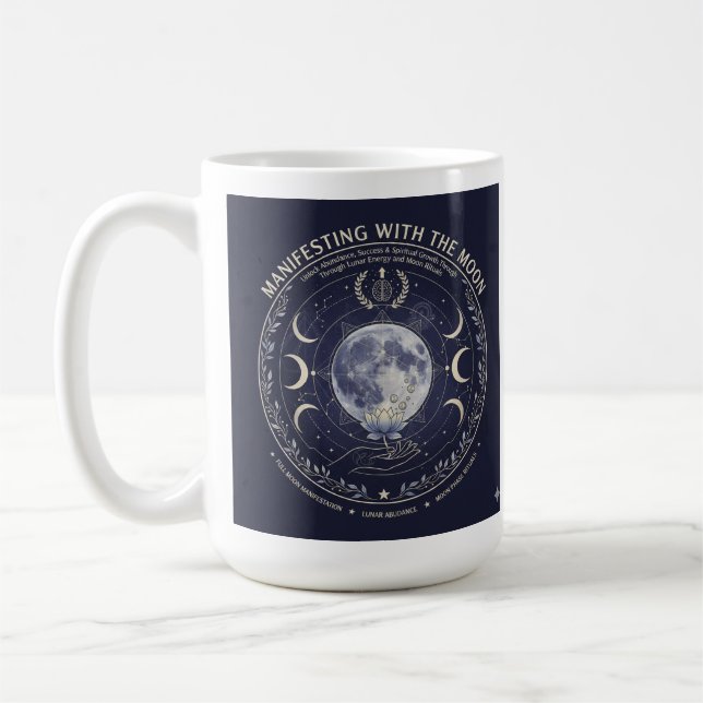 Manifestera Med Månen Överflöd Framgångs Ritualer  Kaffemugg (Vänster)
