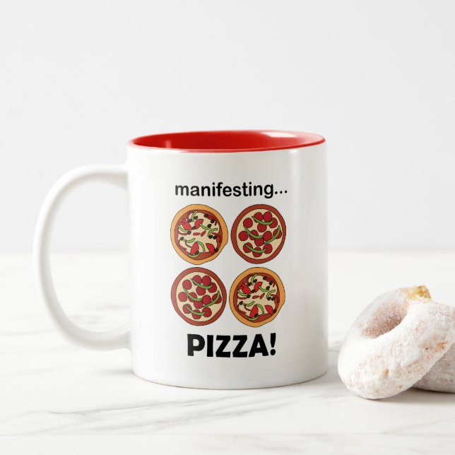 Manifestera Pepperoni Pizza Två-Tonad Mugg (Med munk)