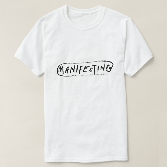 Manifestering – Positiv Tanke Typografi T Shirt (Design framsida)