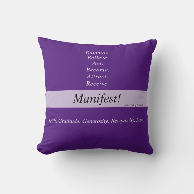 Manifestet! 16 x 16 tvåsidig Dekorativ kudde-Lila  Kudde (Framsida)