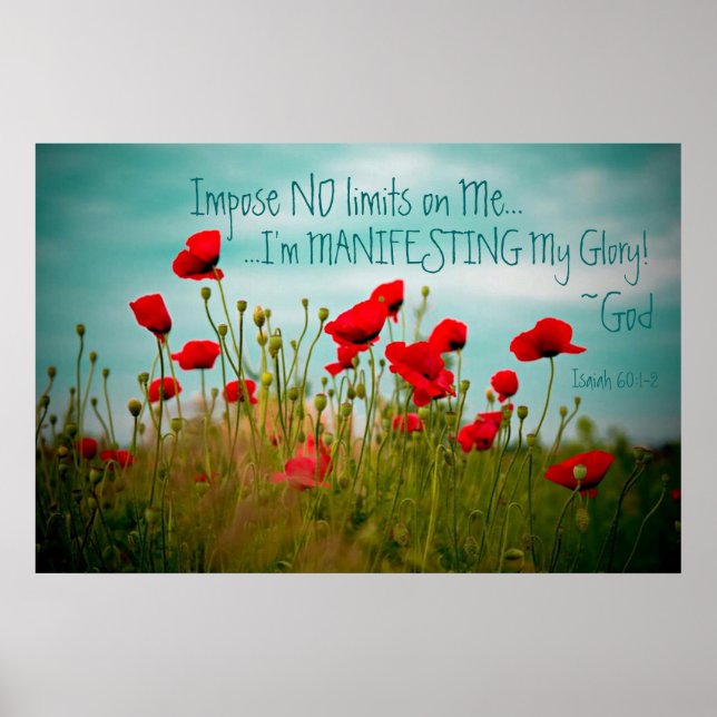 Manifesting glory bible verse Isaiah 60:1-2 poster (Framsidan)