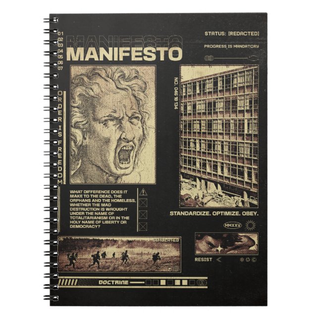 Manifesto - Brutalistisk design Anteckningsbok (Framsidan)