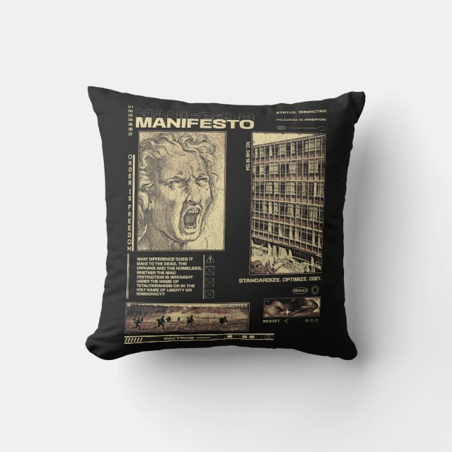 Manifesto - Brutalistisk design Kudde (Framsida)