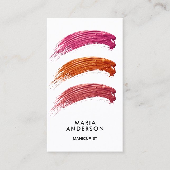 Manikurist i Nagel polsk Färg Visitkort (Framsida)