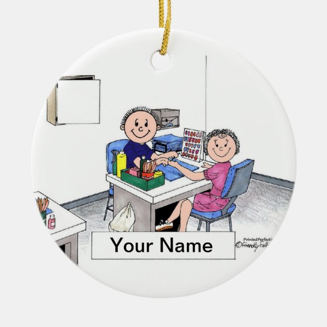 Manikurist - Manlig Julgransprydnad Keramik (Framsidan)