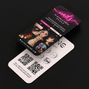 Manikurist Nagel Tech Rosa Elegant Loyalty logotyp Visitkort