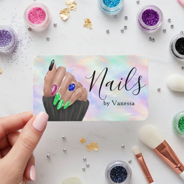 Manikurist Nagelkonstnär Stylish Opal Iridescent  Visitkort (Skapare uppladdad)