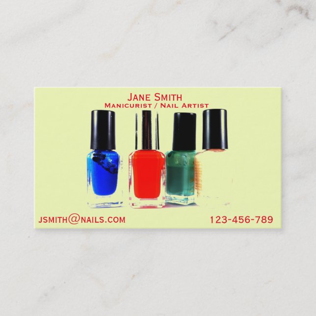 Manikurist, Nail Artist, Nail Technician Freelance Visitkort (Framsida)