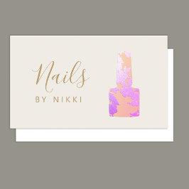 Manikurist Nail Salon Rosa Glitter Affärskort Visitkort