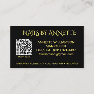 Manikurist Nail Technician Guld accent Visitkort