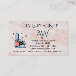 Manikurist Nail Technician Ro Marble Visitkort
