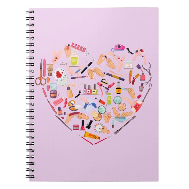 Manikurist Nail Technician Verktyg Heart Anteckningsbok (Framsidan)