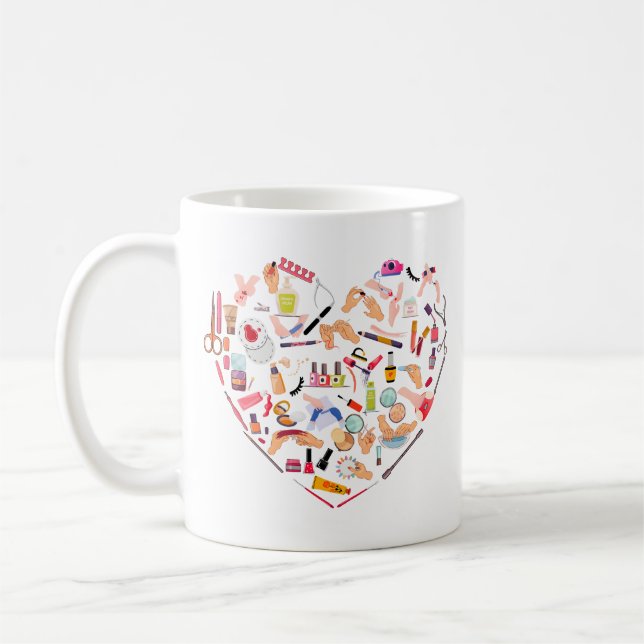 Manikurist Nail Technician Verktyg Heart Kaffemugg (Vänster)