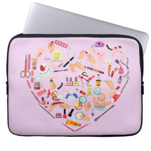 Manikurist Nail Technician Verktyg Heart Laptop Fodral