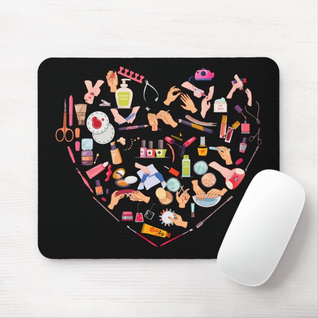 Manikurist Nail Technician Verktyg Heart Musmatta (Med mus)