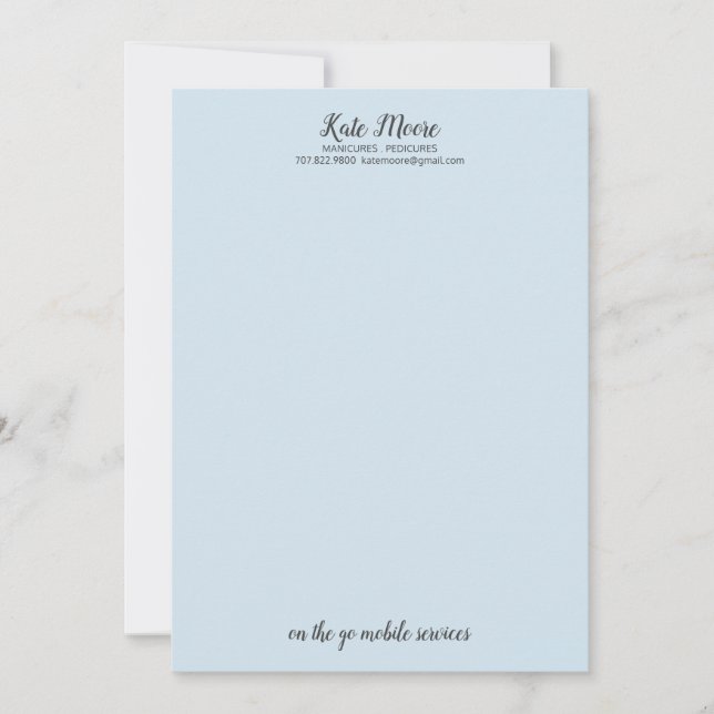 Manikurist Pedicurist Letterhead Inbjudningar (Framsida)