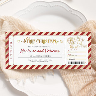 Manikyr Pedikyr Julpresent Biljett Voucher Inbjudningar