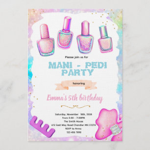 Manikyr pedikyr spa party inbjudan