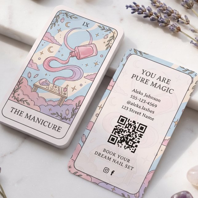 Manikyr Rosa Celestial QR-kod Visitkort (Skapare uppladdad)