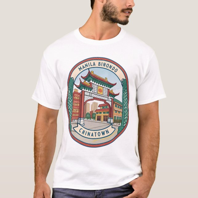 Manila Binondo Kinesiska stadsdelen T Shirt (Framsida)