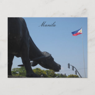 manila buffel flagga vykort