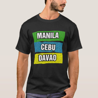 Manila Cebu Davao Filippinerna Internationella Res T Shirt