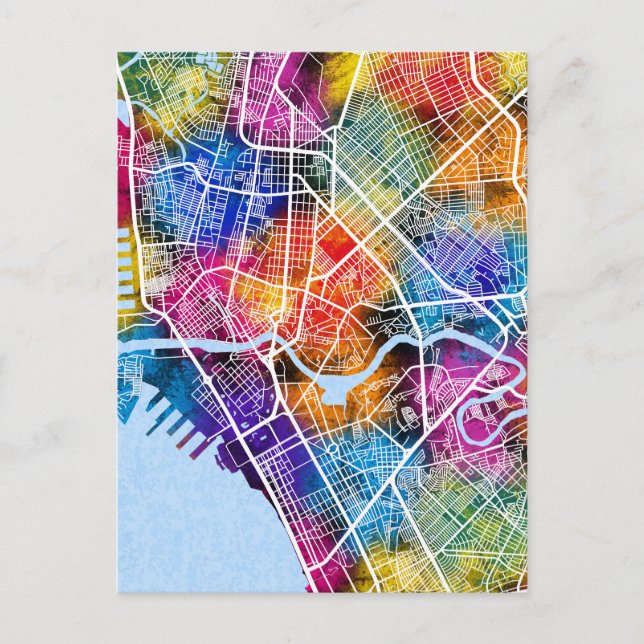 Manila Filippinerna City Karta Vykort (Framsida)