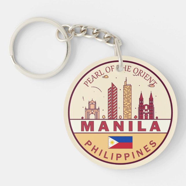 Manila Filippinerna City Skyline Emblem (Framsidan)