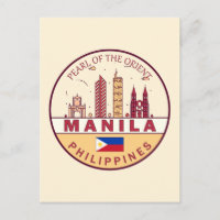 Manila Filippinerna City Skyline Emblem