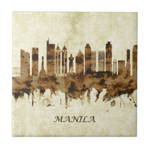 Manila Filippinerna Cityscape Kakelplatta