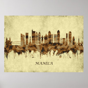 Manila Filippinerna Cityscape Poster
